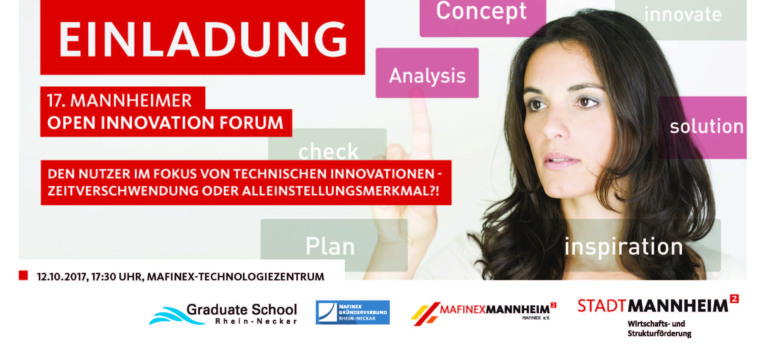 Neuer Termin!!! 17. Mannheimer Open Innovation Forum: Den Nutzer im Fokus von technischen Innovationen